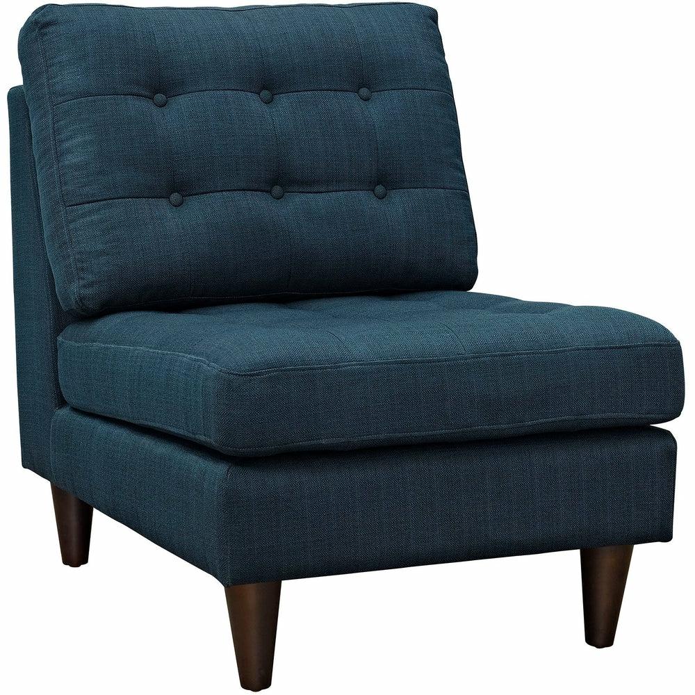 Empress Upholstered Fabric Lounge Chair Accent Chairs Azure