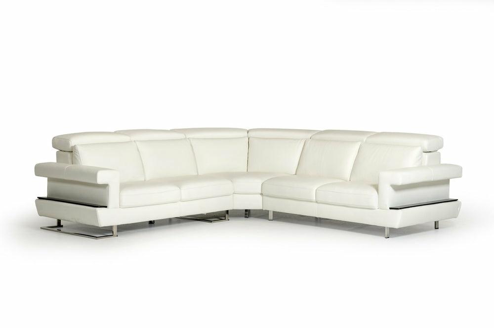 Estro Salotti Crosby – Italian Modern White Leather Sectional Sofa Living Room