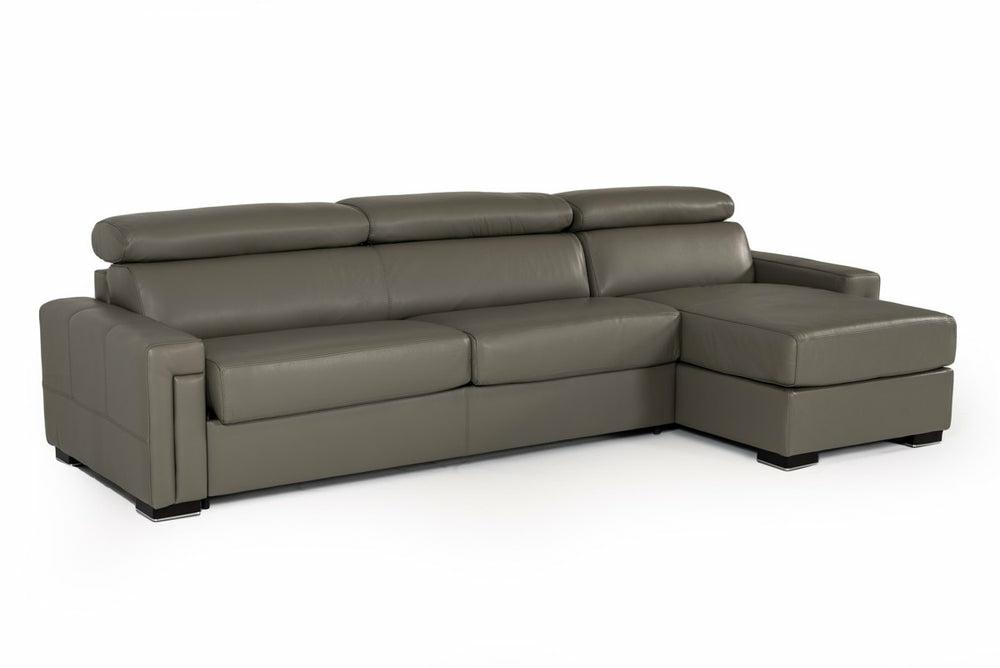 Estro Salotti Sacha – Modern Leather Reversible Sectional Sofa Bed With Storage Futons & Sofa Beds