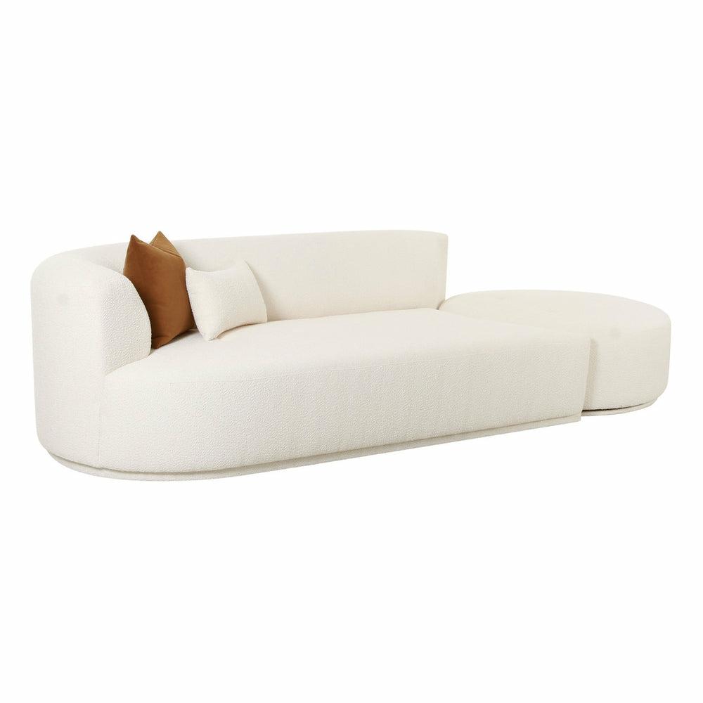 Fickle Cream Boucle 2-Piece Chaise Modular Laf Sofa Accent Chairs