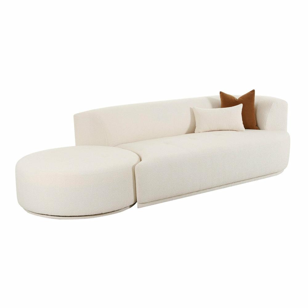 Fickle Cream Boucle 2-Piece Chaise Modular Raf Sofa Accent Chairs