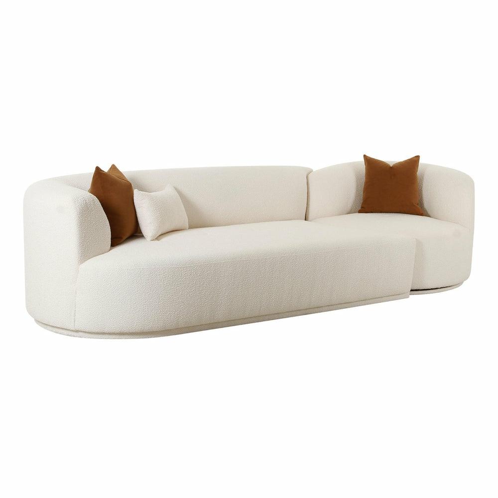 Fickle Cream Boucle 2-Piece Modular Laf Sofa Living Room