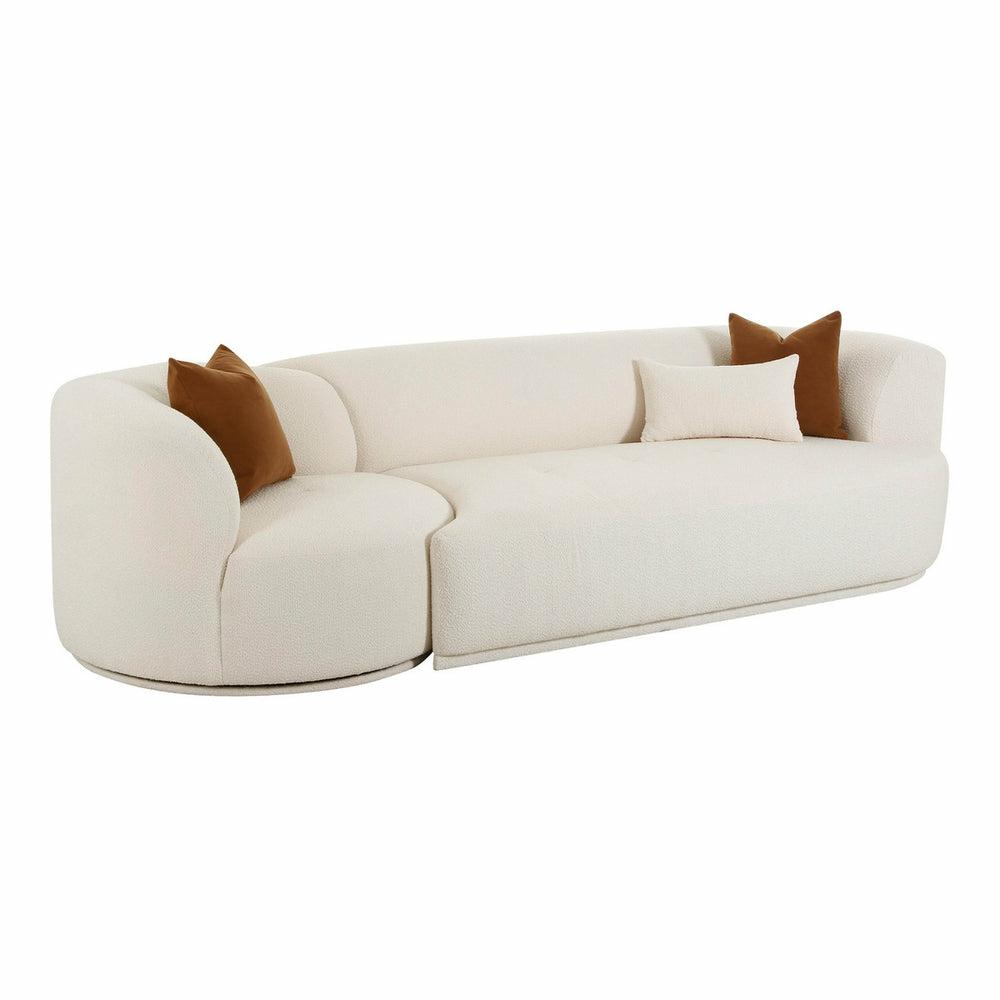 Fickle Cream Boucle 2-Piece Modular Raf Sofa Living Room