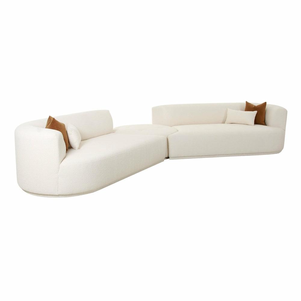 Fickle Cream Boucle 3-Piece Modular Sectional Living Room