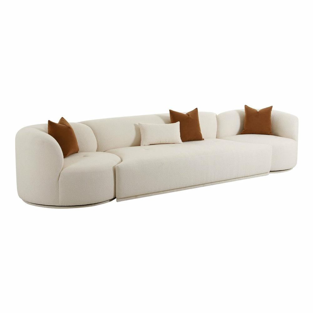 Fickle Cream Boucle 3-Piece Modular Sofa Living Room