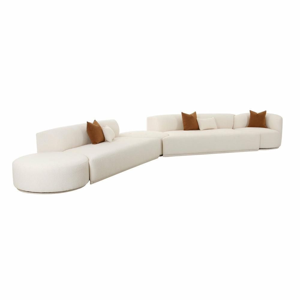 Fickle Cream Boucle 5-Piece Modular Chaise Sectional Accent Chairs