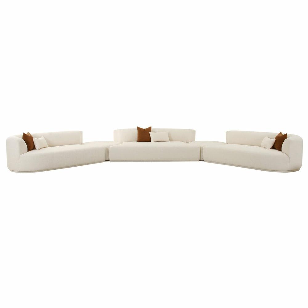 Fickle Cream Boucle 5-Piece Modular Sectional Living Room