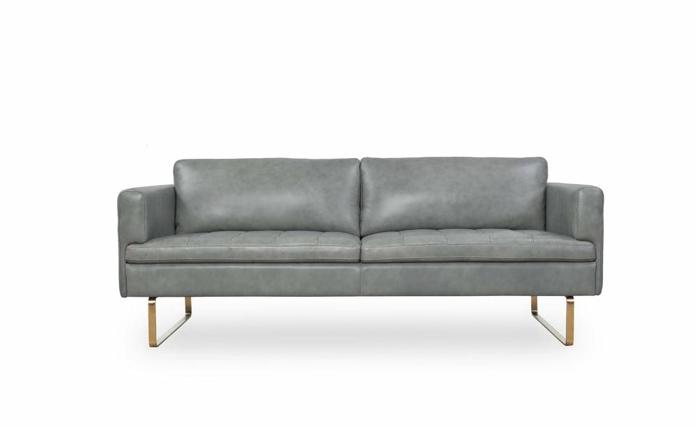 Frensen Grey Leather Sofa Living Room