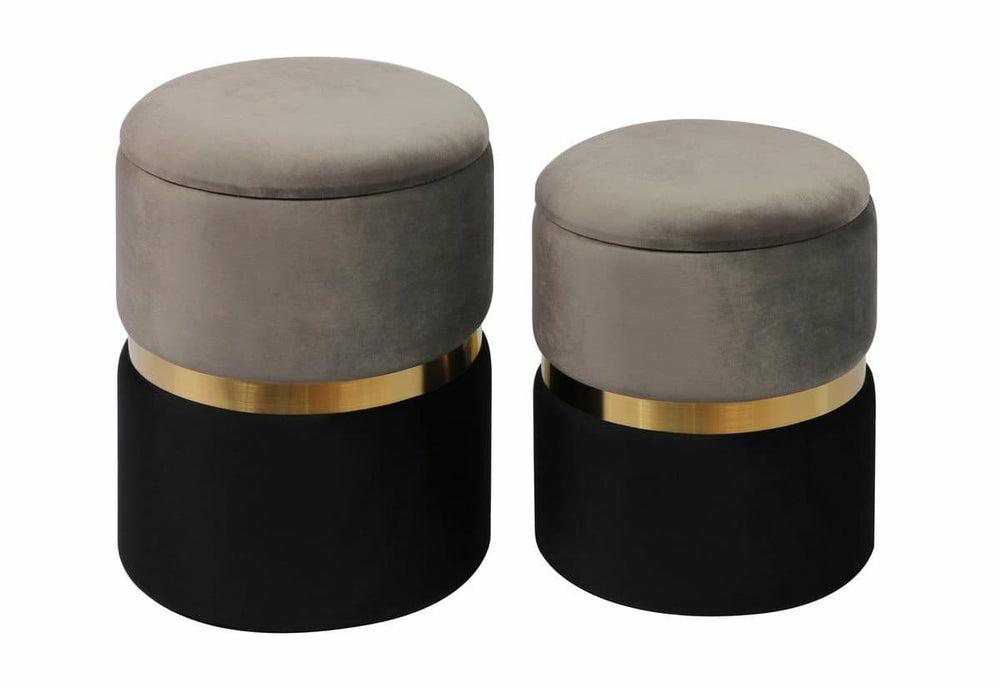 Gigi Grey Storage Ottomans – Set Of 2 Home Decor