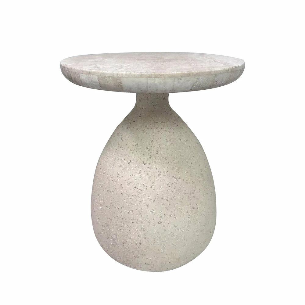 Gina Cream Travertine Side Table Living Room