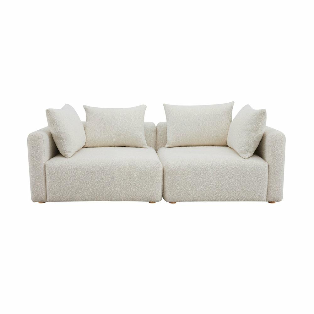 Hangover Cream Boucle Loveseat Living Room