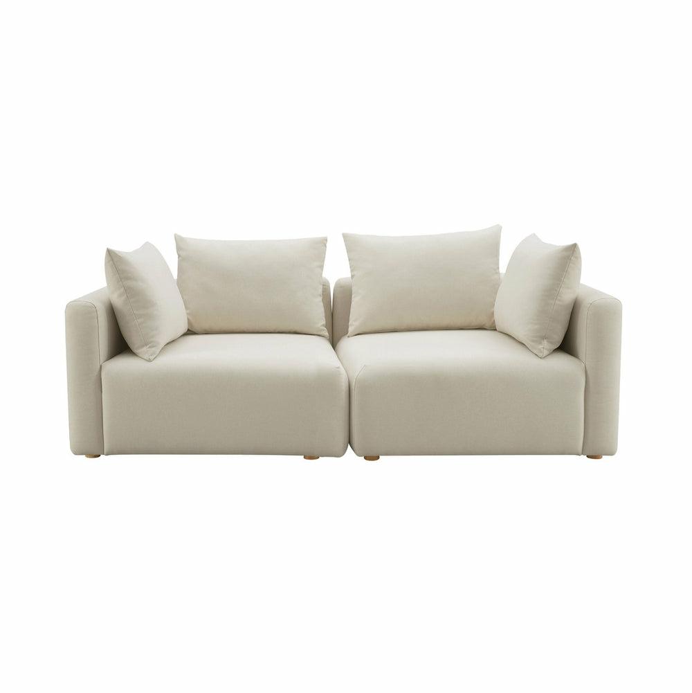 Hangover Cream Linen Loveseat Living Room