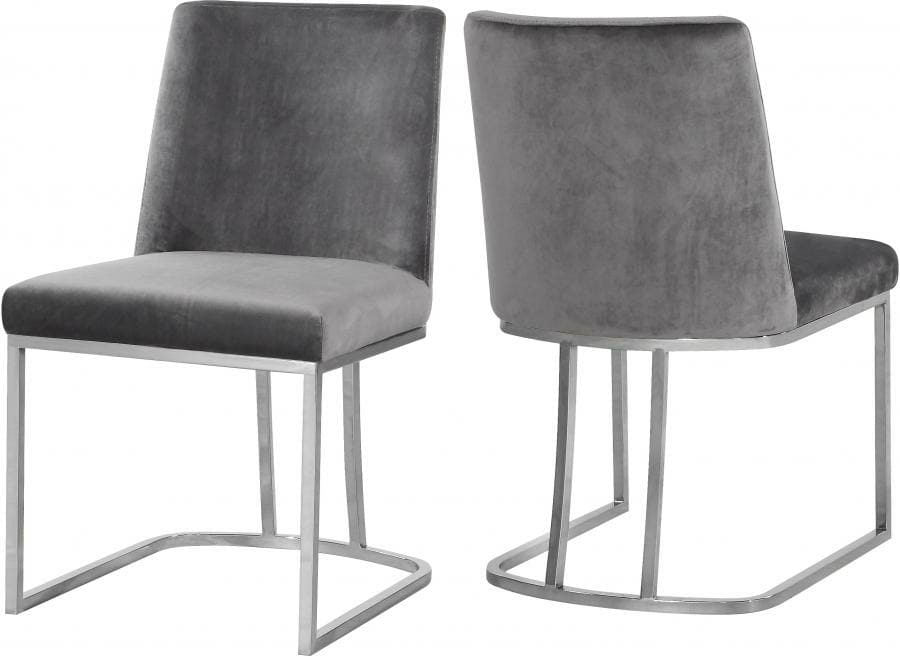 Heidi Velvet Dining Chair Set Of 2 Dining Chairs Black