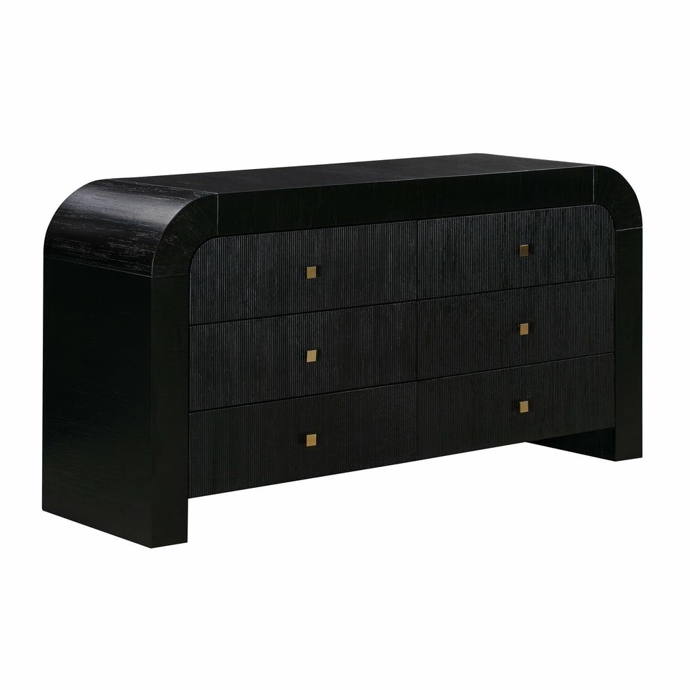 Hump 6 Drawer Dresser Bedroom Room Black