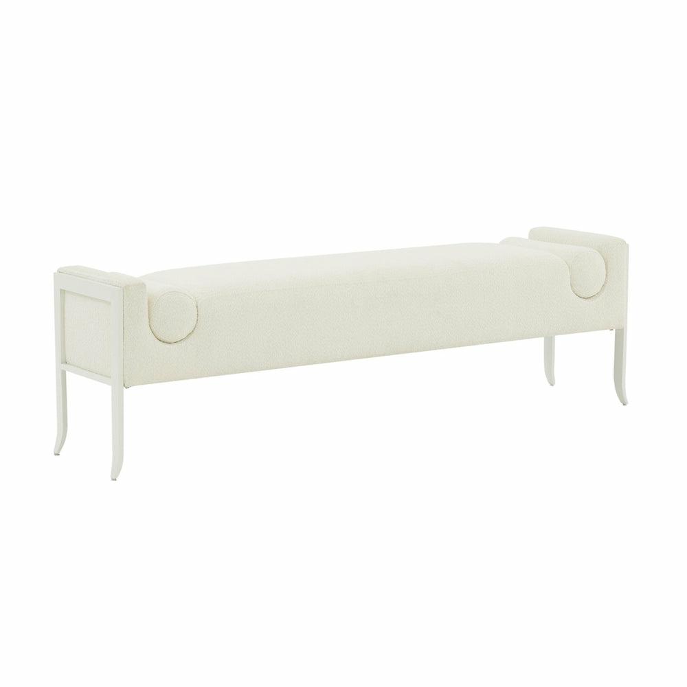 Ines Cream Boucle Bench Bedroom Room