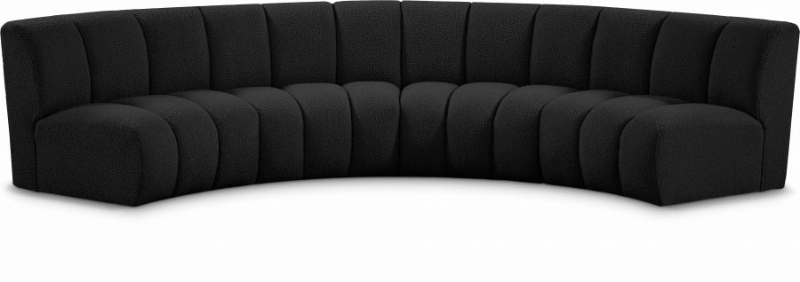 Infinity Boucle Fabric 4Pc. Sectional Living Room Black