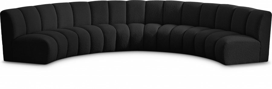 Infinity Boucle Fabric 5Pc. Sectional Living Room Black