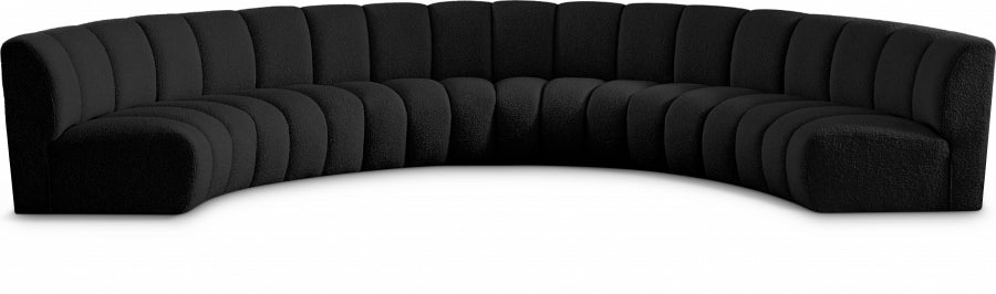 Infinity Boucle Fabric 6Pc. Sectional Living Room Black