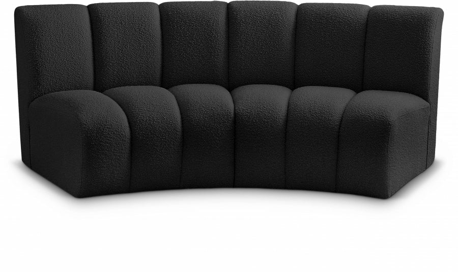 Infinity Boucle Fabric Loveseat Living Room Black