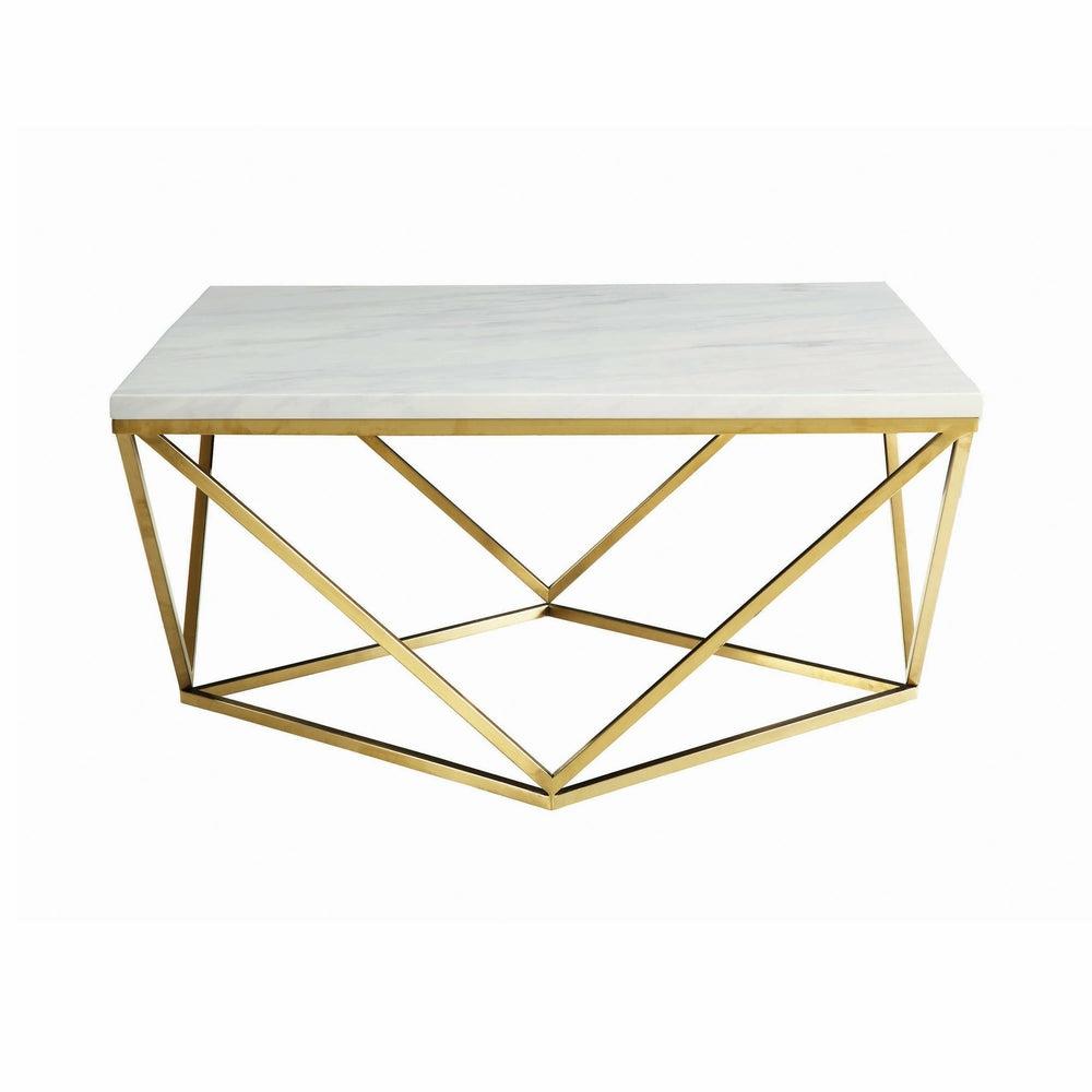 Jagan Gold Faux Marble Coffee Table Coffee Table