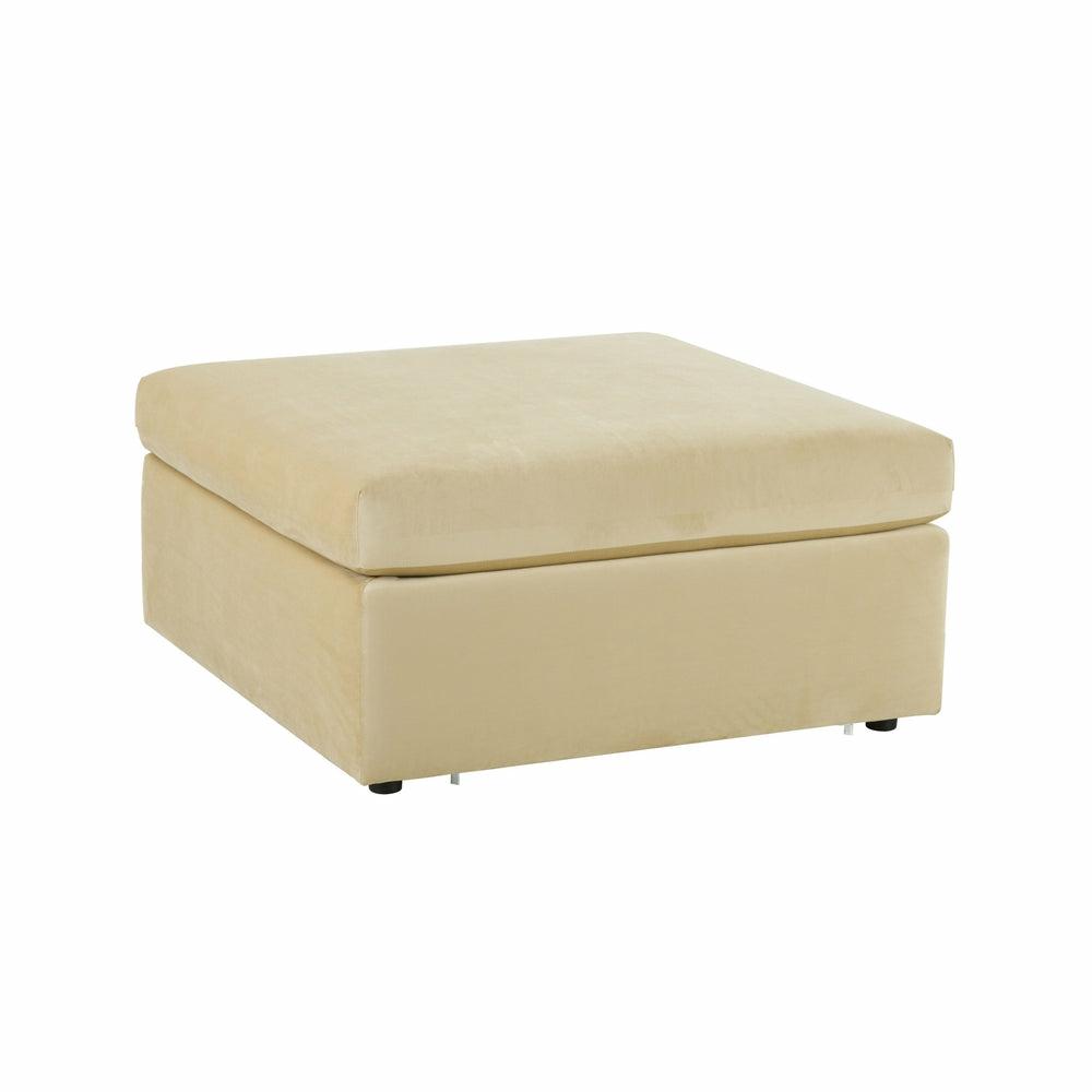 Jessie Champagne Velvet Modular Ottoman Home Decor