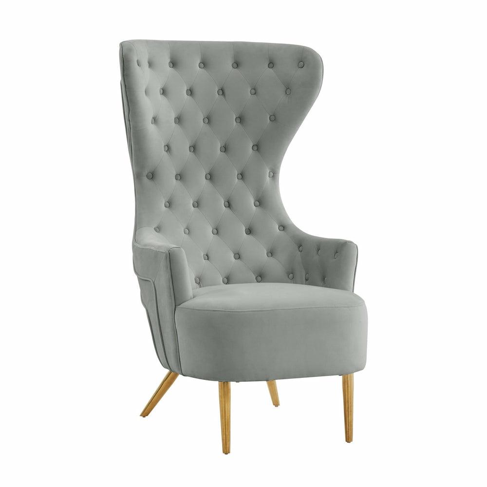 Jezebel Velvet Wingback Chair Accent Chairs Cream