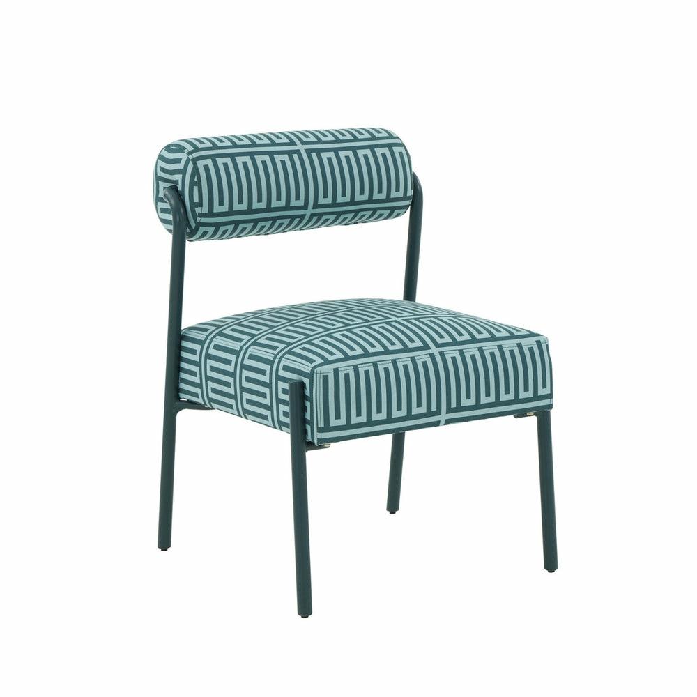 Jolene Green Patterned Linen Accent Chair Accent Chairs