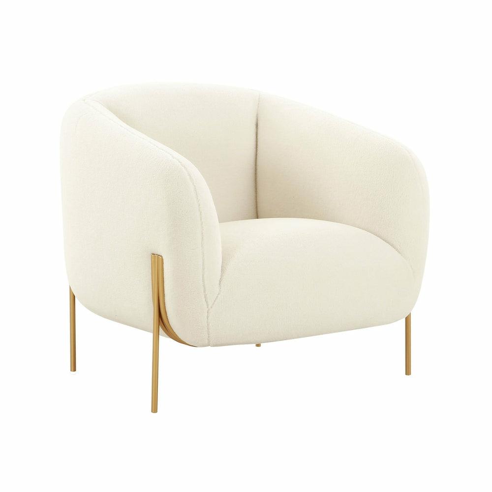 Kandra Cream Shearling Accent Chair By Inspire Me! Home Decor Accent Chairs