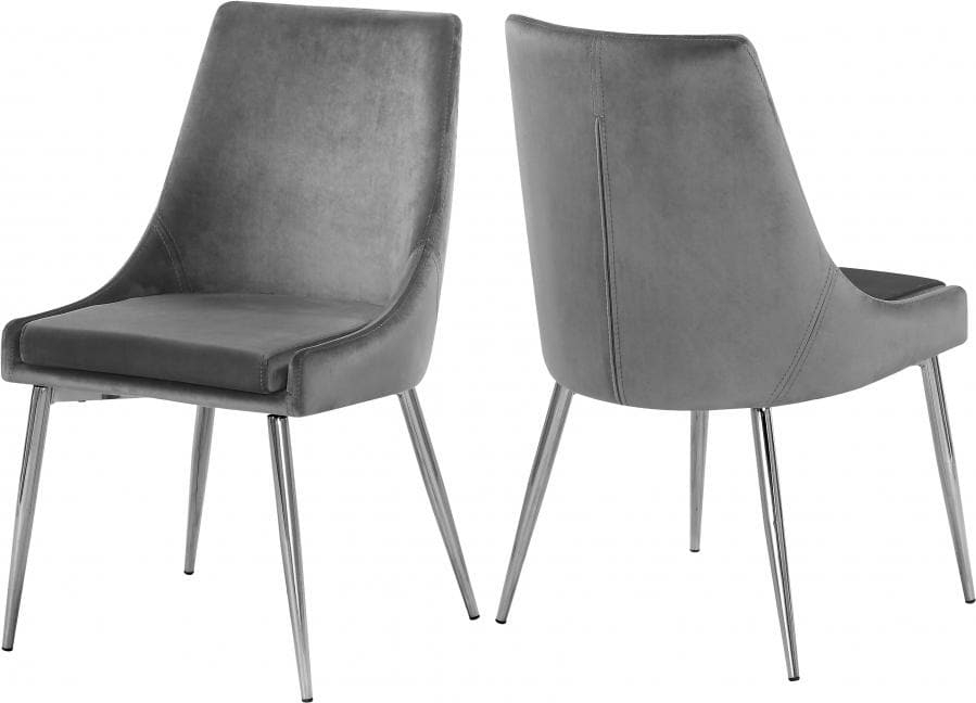 Karina Velvet Dining Chair Set Of 2 Dining Chairs Black