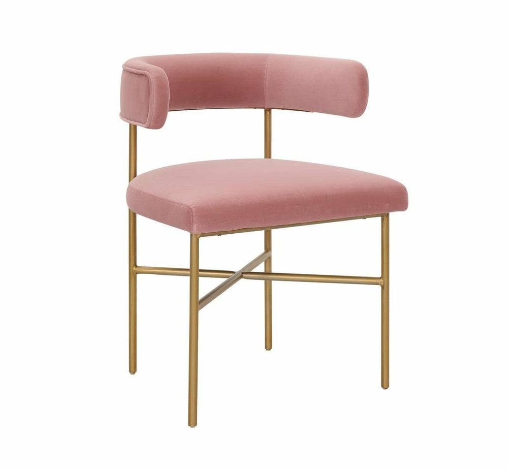 Kim Performance Velvet Chair Dining Chairs Blush