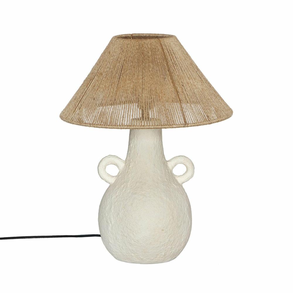 Lalit Natural & White Ceramic Table Lamp Home Decor