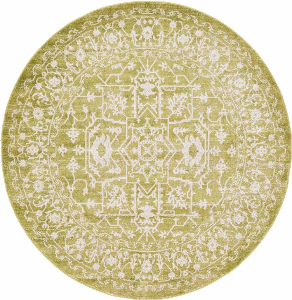 Leila Classical Round Rug Home Decor Light Blue