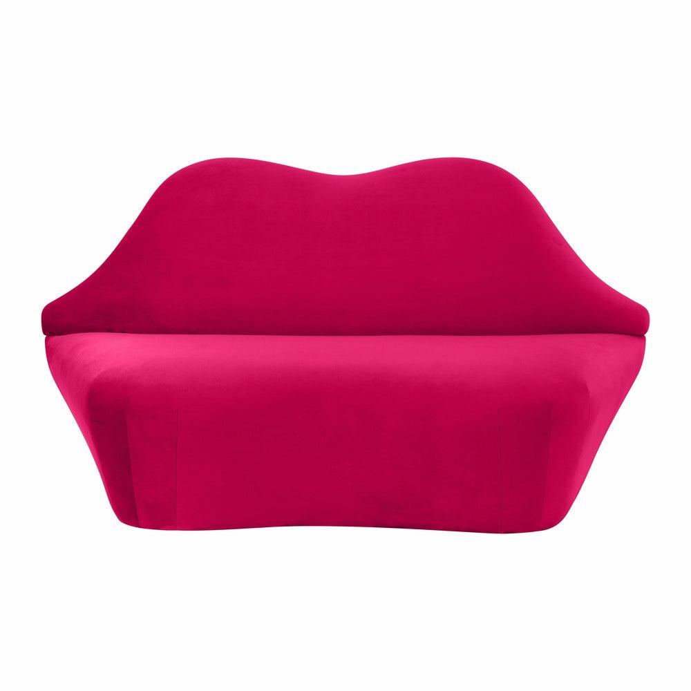 Lips Velvet Settee Living Room Blush