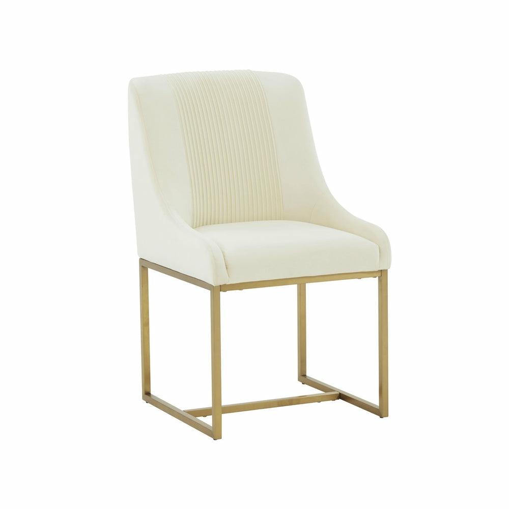 Lisa Pleated Velvet Dining Chair Dining Chairs Cream