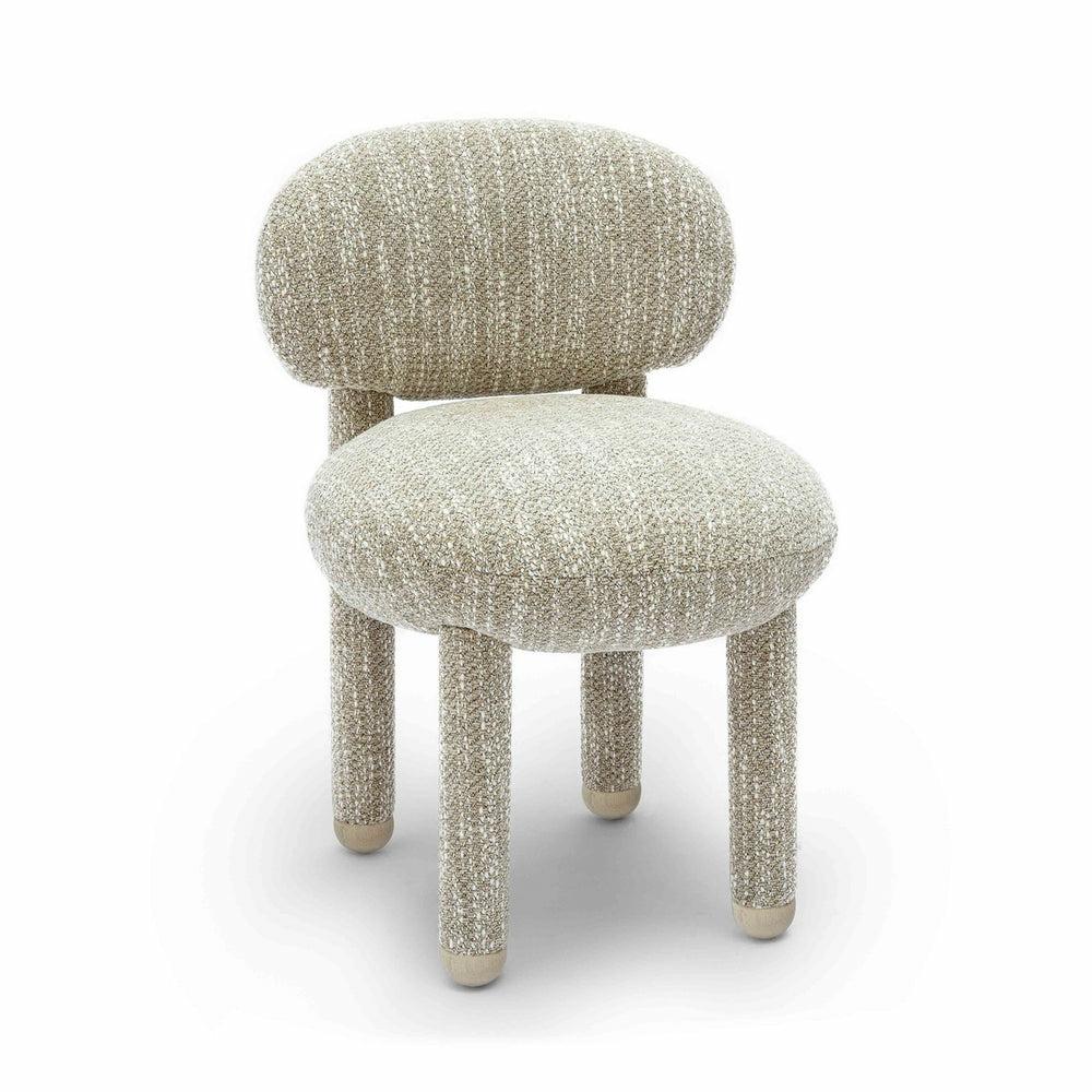 Manu Knubby Performance Fabric Side Chair Dining Chairs Beige