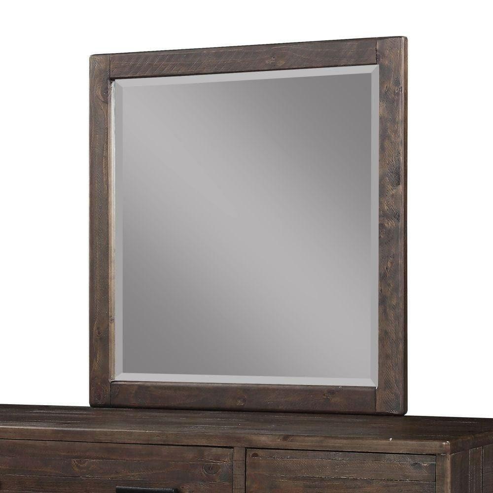 Mckinney Solid Wood Beveled Glass Mirror In Espresso Pine Home Decor