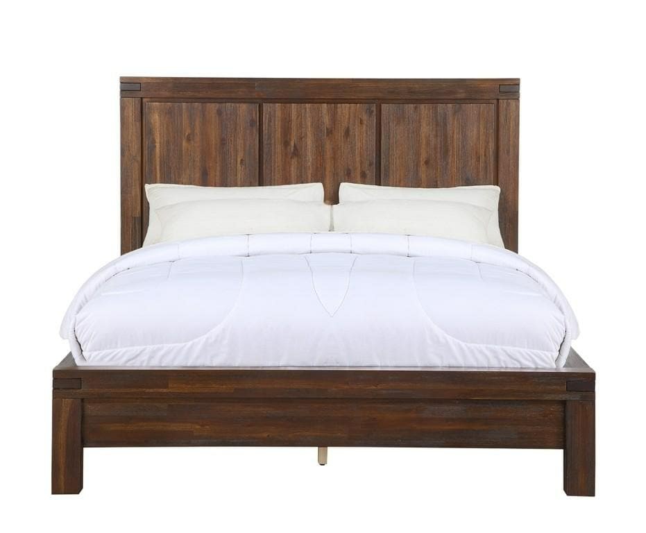 Meadow Solid Wood Platform Bed In Brick Brown Bedroom Room