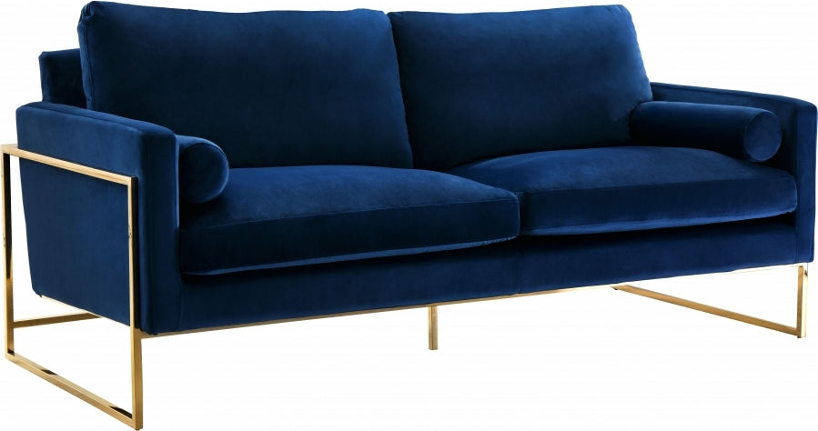 Mila Velvet Sofa Living Room Blue