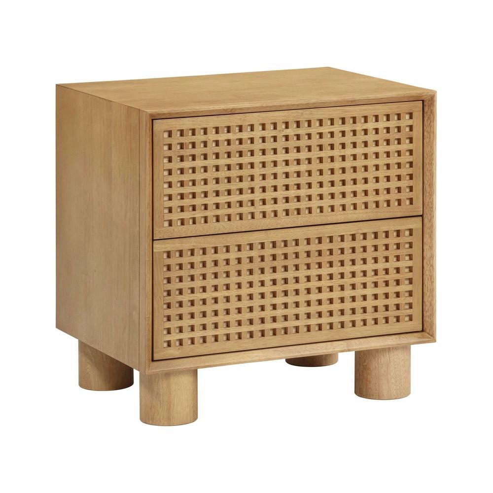 Miles Natural Rubberwood Nightstand Bedroom Room