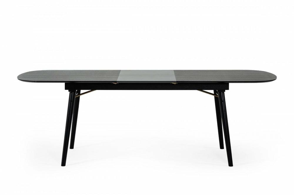 Modrest Addax – Modern Black Extendable Dining Table Dining Room