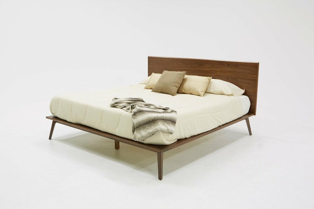 Modrest Carmen Mid-Century Modern Walnut Bed Bedroom Room