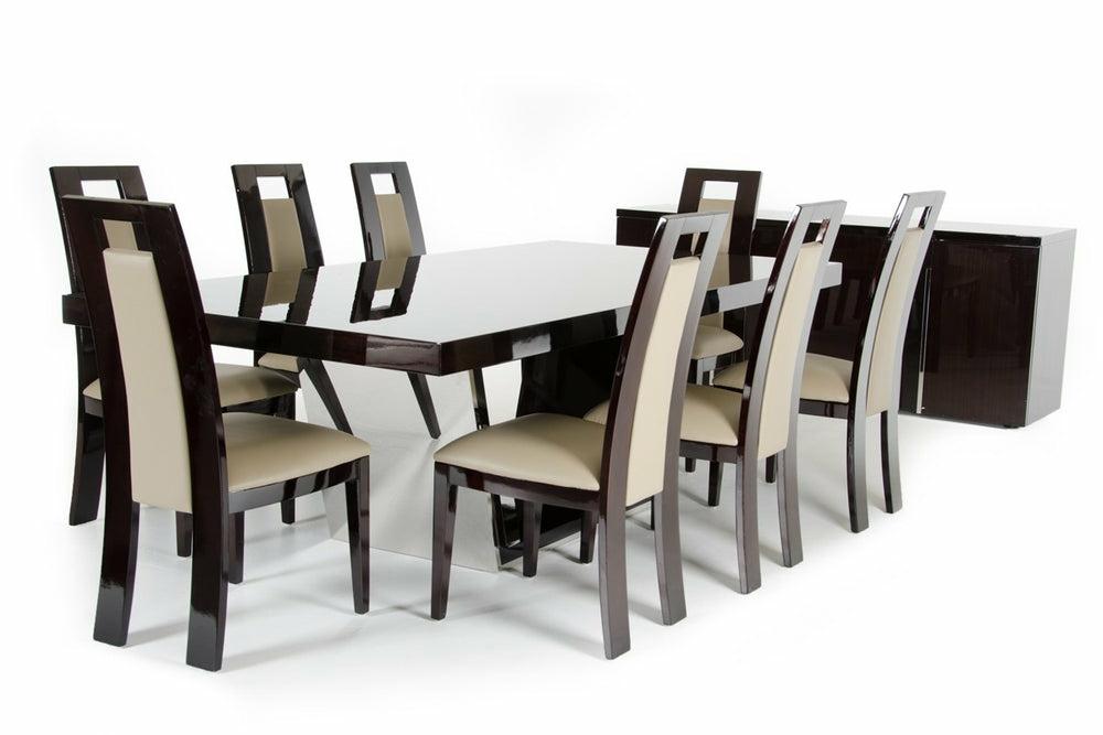 Modrest Christa Modern Ebony High Gloss Dining Table By Hollywood Glam Dining Room