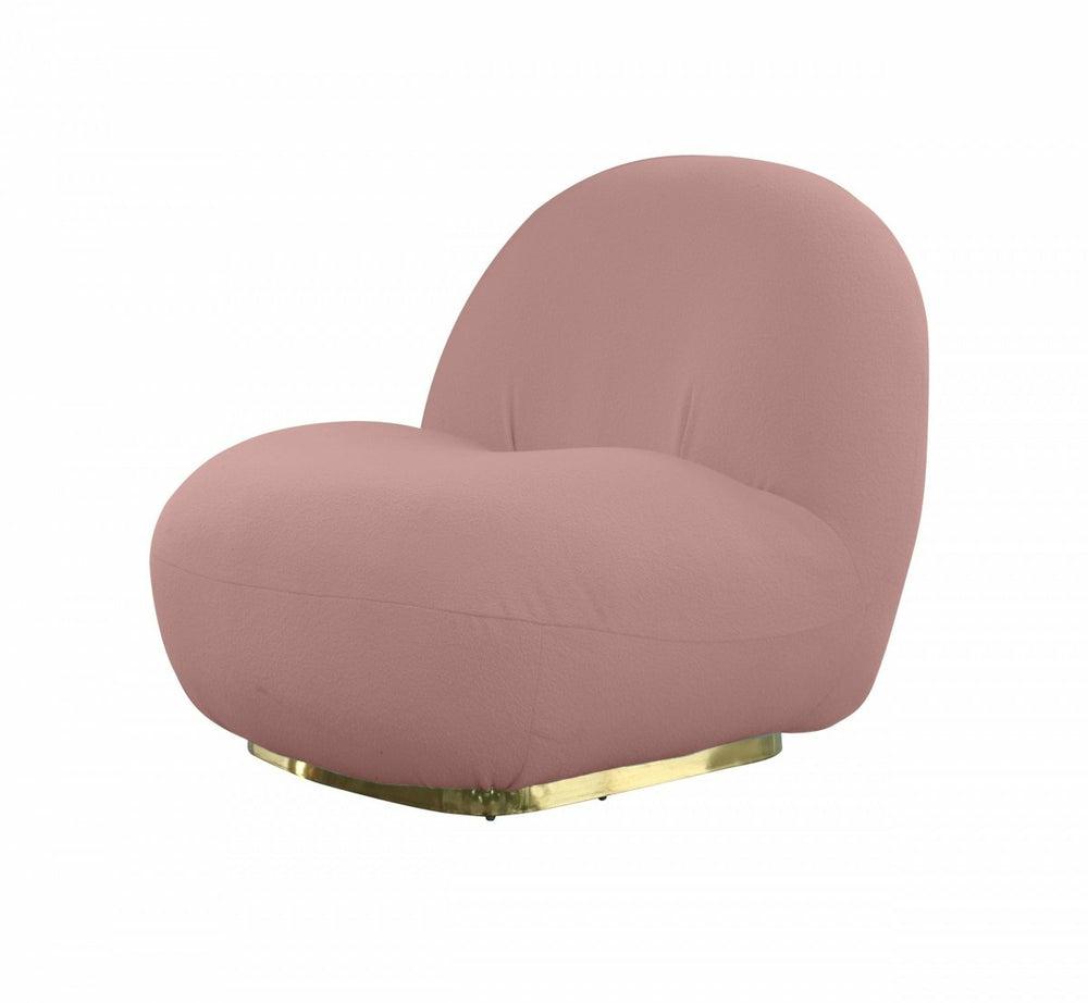 Modrest Crestone – Modern Pink Sherpa Accent Chair Accent Chairs Pink