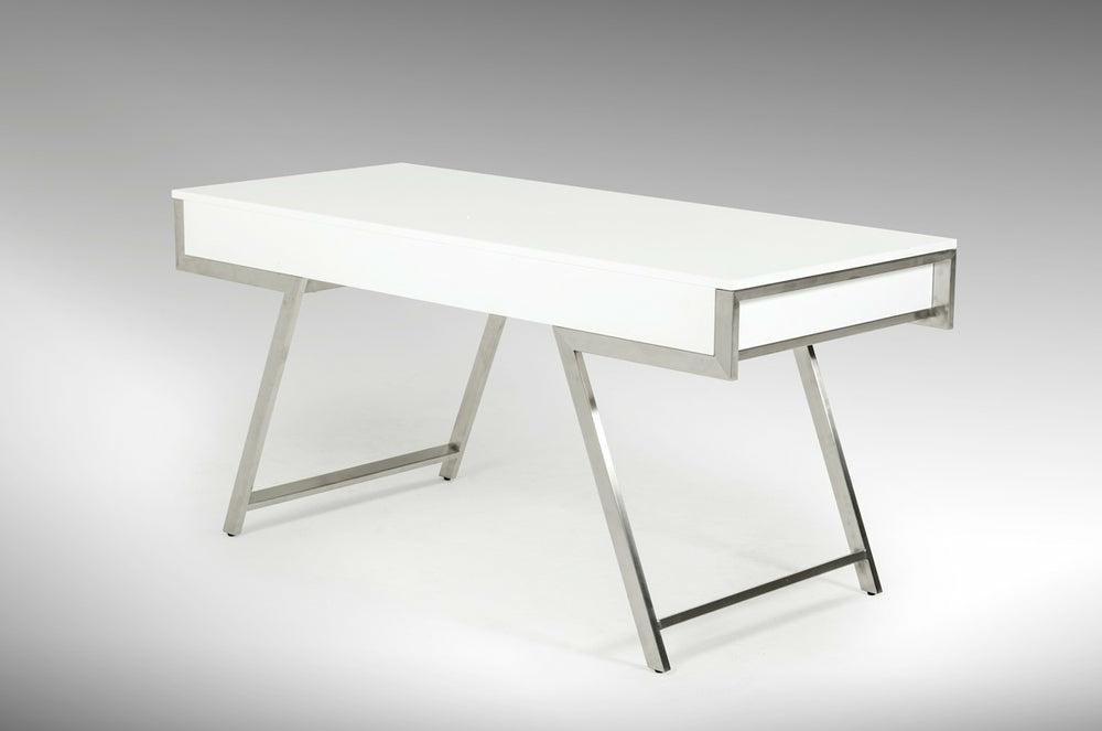 Modrest Dessart Modern White Gloss Desk Office