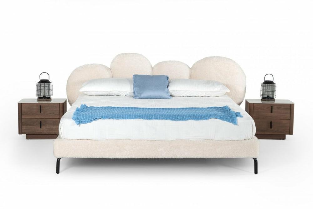 Modrest Destiny – Contemporary White Sherpa Bubble Bed Bedroom Room