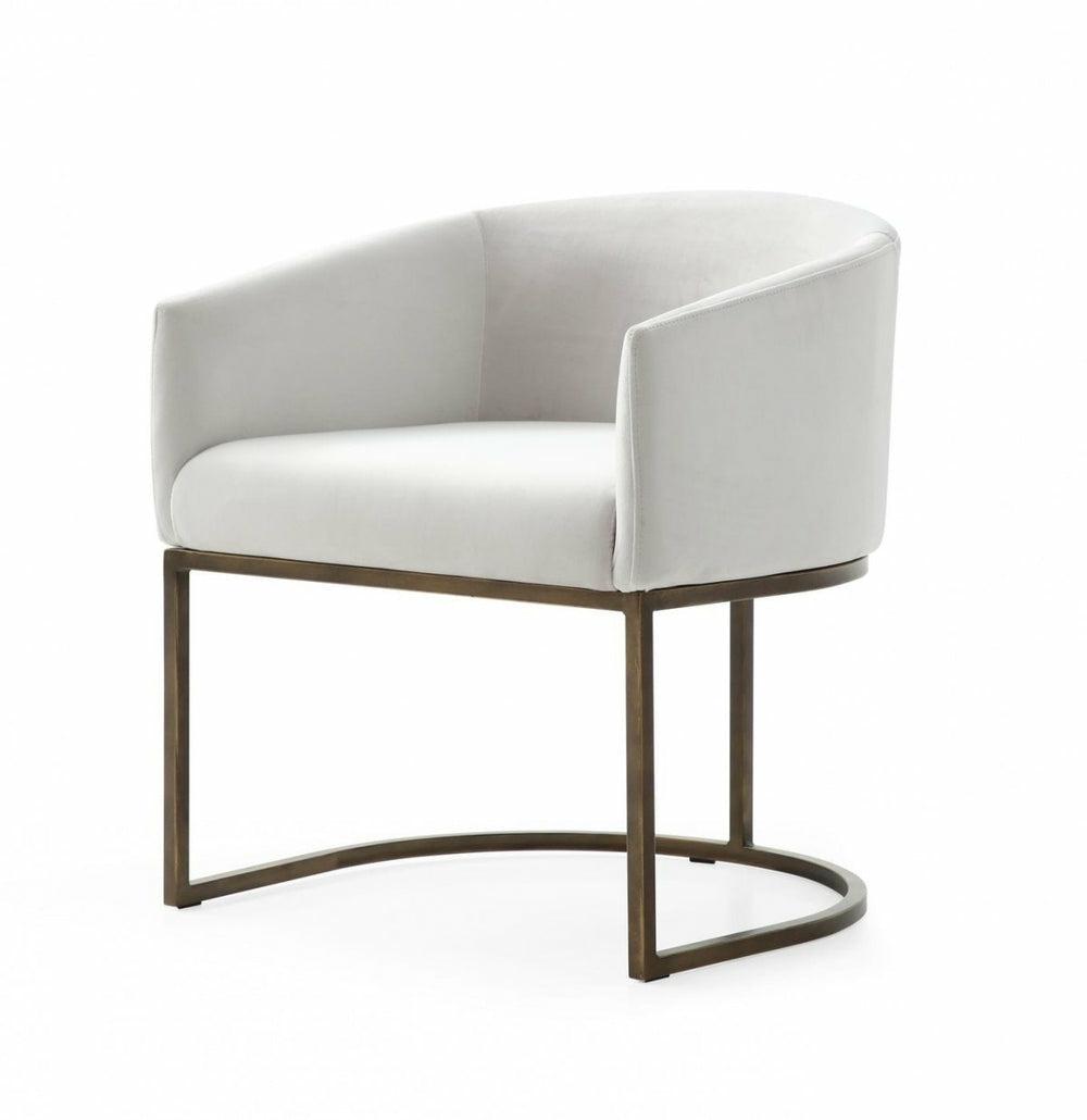 Modrest Elisa – Modern Velvet & Brass Dining Chair Dining Chairs Beige