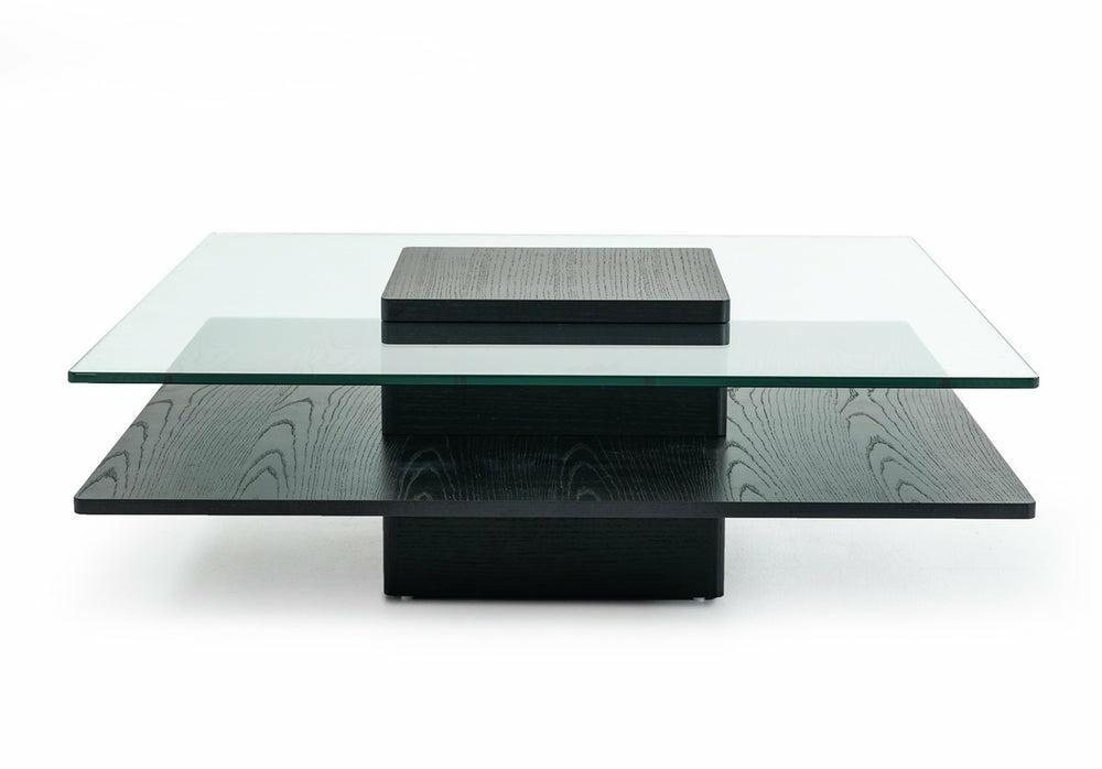 Modrest Emulsion – Modern Glass Coffee Table Coffee Table Black