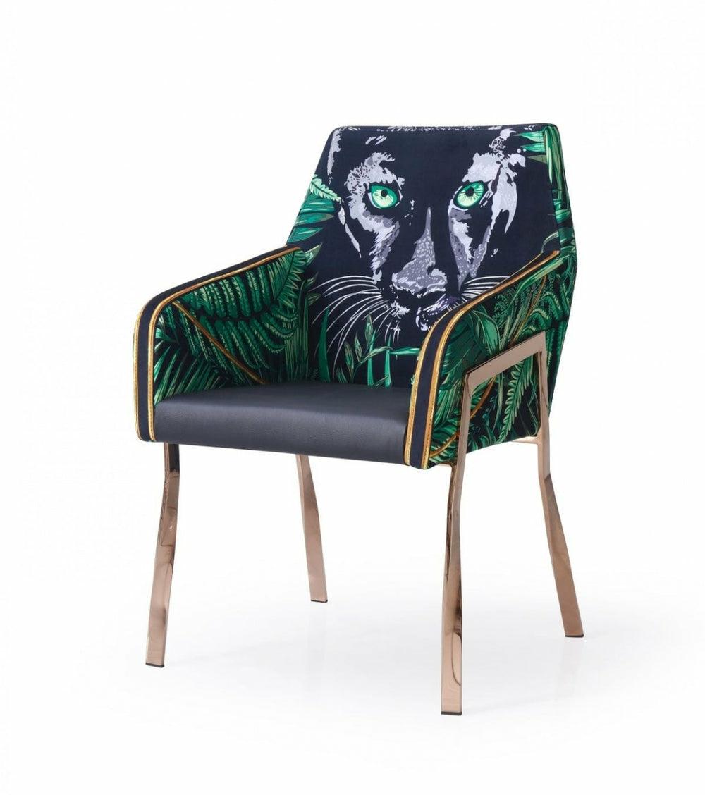 Modrest Fierce – Black & Rosgold Panther Dining Chair Dining Chairs