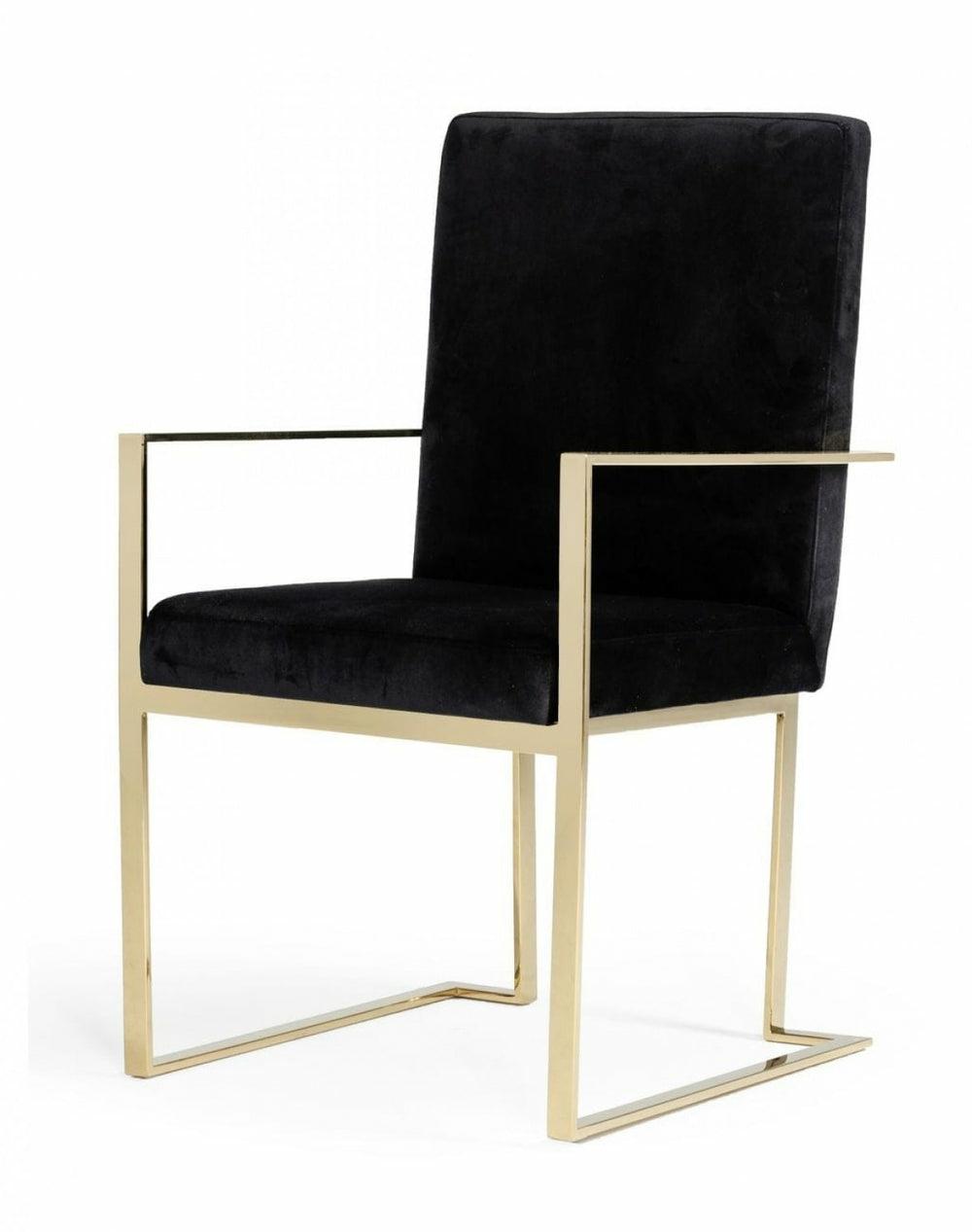 Modrest Fowler – Modern Black Velvet Dining Chair Dining Chairs