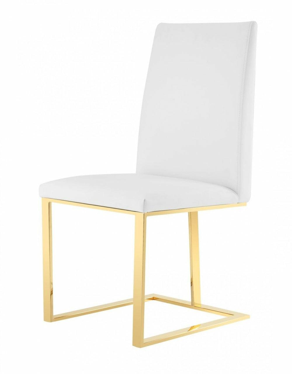 Modrest Frankie – Contemporary White & Gold Dining Chair Dining Chairs